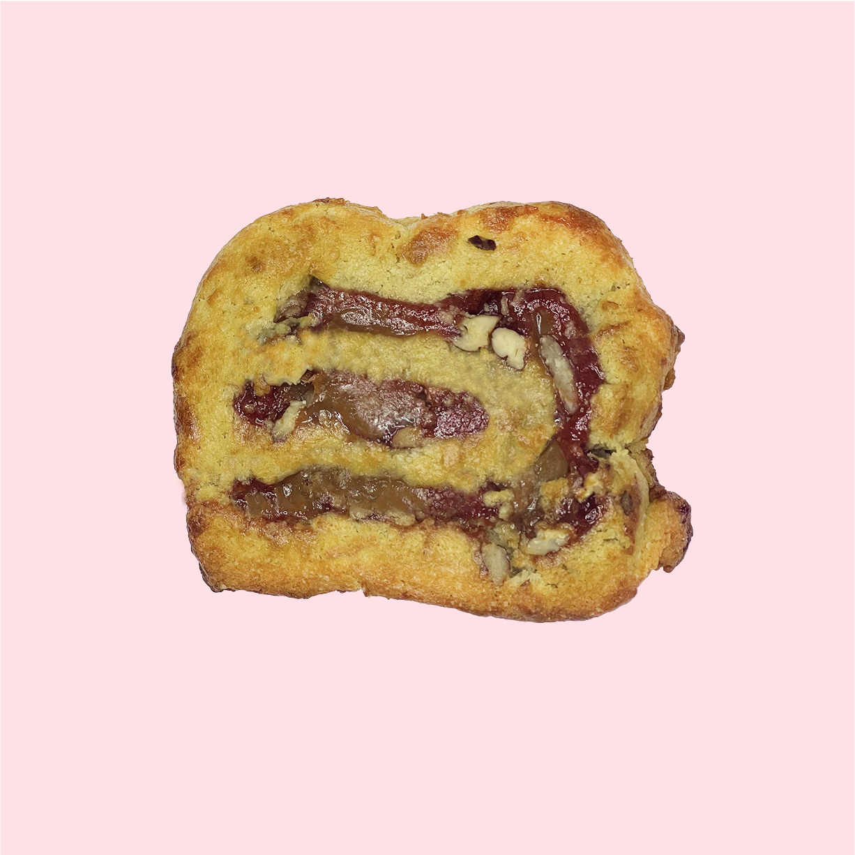 Guava, Pecan, Dulce  de Leche Cookie Roll